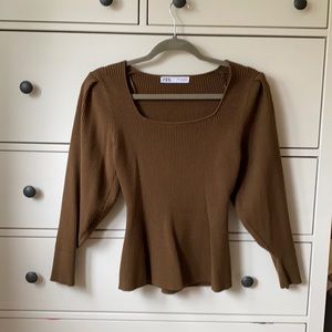 Zara square neck sweater